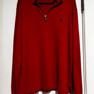 Ralph Lauren Men's Red Zip-Up Sweater